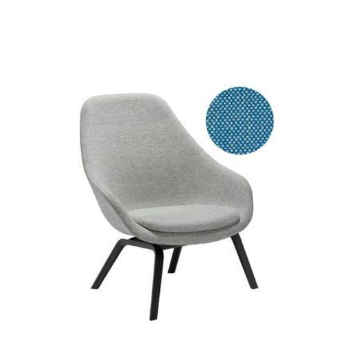 Hay - About A Lounge Chair High Aal 93 - Hallingdal 840 - Beige/Turquoise - Vernis Noir À Base D'eau - Bleu