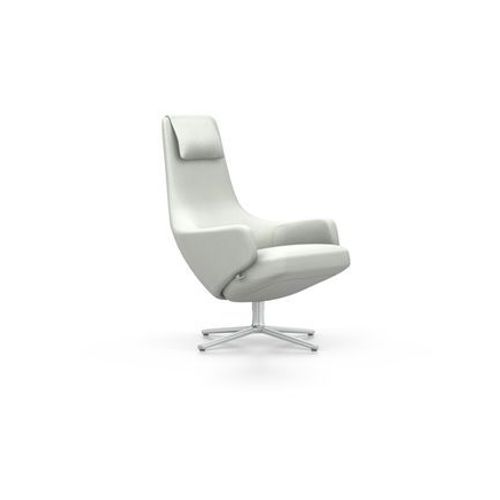 Vitra - Fauteuil Repos Nouvelle Édition & Ottoman - Cosy 2 Bleu Pâle - Hauteur Du Siège 45 Cm - Aluminium Poli - Bleu