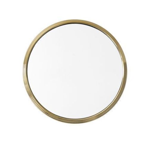 andTRADITION - Miroir Sillon - brass-plated - Ø46 cm - Jaune