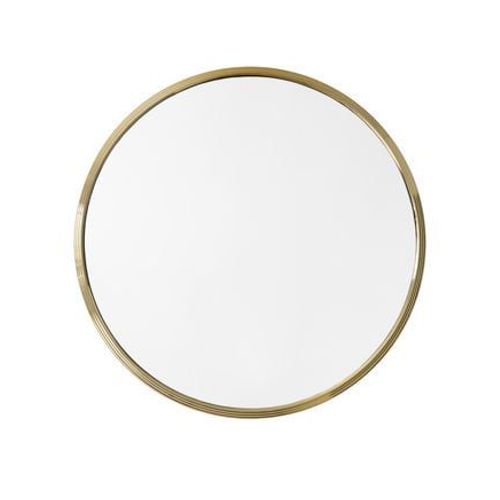 andTRADITION - Miroir Sillon - brass-plated - Ø66 cm - Jaune