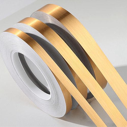 LETNERNY-Moulure Murale Ruban Adhésif Décoratif (50M) Lambris Pvc Mural Plafond,Carrelage Adhesif Sol Rouleau Decoratif Murale Autocollante Armoire, Cuisine,Toilette,Salle Bain,(10Mm,Or)