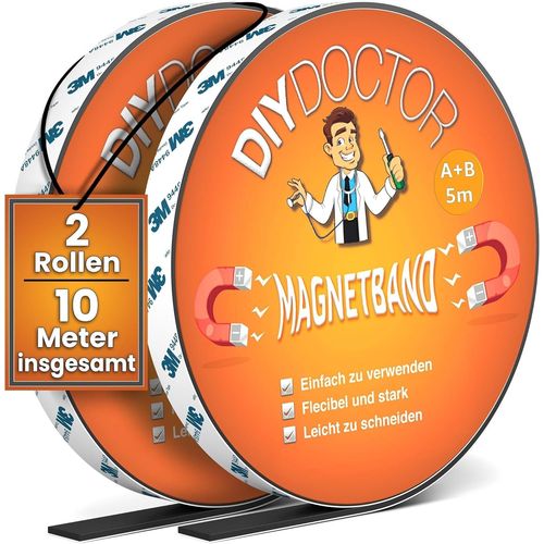 LETNERNY-Ruban Magnétique Pour Moustiquaires (10M) ¿ Bandes Adhésives Polarité A+B (5M+5M) ¿ Ruban Aimanté Ajustable Pour Bricolage