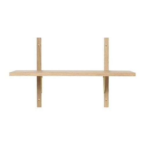 Ferm Living - Étagère Sector - Chêne - Laiton - 1 Étagère - Étroit - Beige