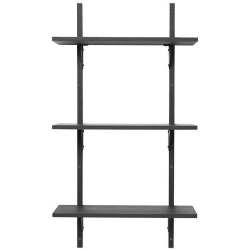 Ferm Living - Étagère Sector - Frêne Noir - Laiton Noir - 3 Rayons - Étroit - Noir