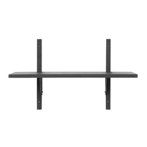 Ferm Living - Étagère Sector - Frêne Noir - Laiton Noir - 1 Étagère - Étroit - Noir