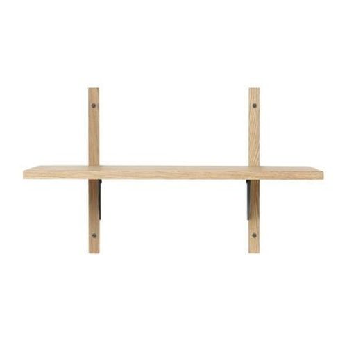 Ferm Living - Étagère Sector - Chêne - Laiton Noir - 1 Étagère - Étroit - Beige