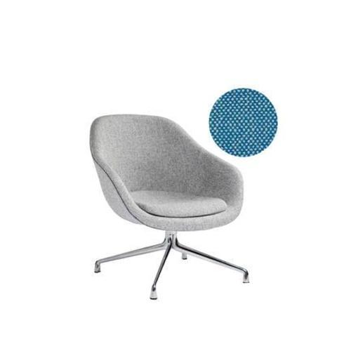 Hay - About A Lounge Chair Low Aal 81 - Hallingdal 840 - Beige/Turquoise - Aluminium Poli - Bleu