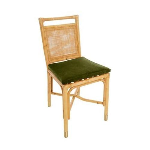 Kok Maison - Chaise Rotin Et Velours Riviera - Vert