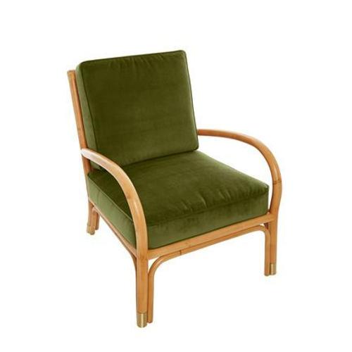 Kok Maison - Fauteuil Rotin Et Velours Riviera - Vert