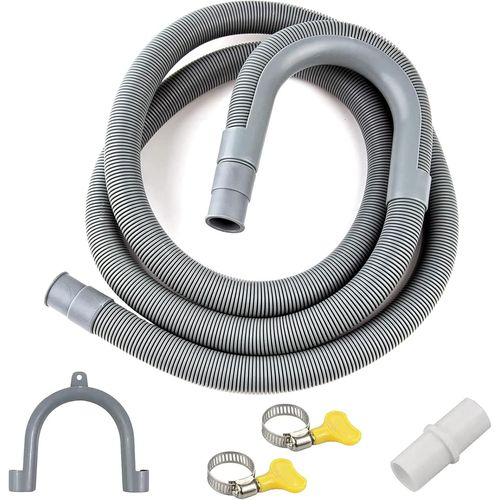 Tuyau Vidange Machine A Laver, 1M/1.5M/2M/2.5M/3M/4M/5M/6M/7M Rallonge De Tuyau De Vidange, Tuyau De Vidange Universel, Avec Support Et Colliers De Serrage, Pour Lave-Linge, Lave-V[MAC0041]