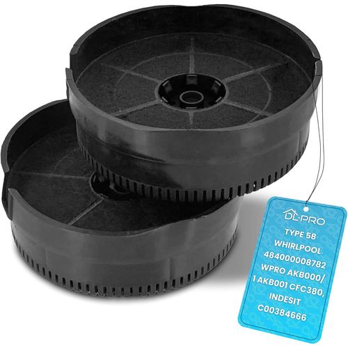 Lot De 2 Filtres À Charbon Actif Pour Hotte Aspirante Whirlpool 484000008782 Type 58, Ikea Nyttig Fil 220[MAC0456]