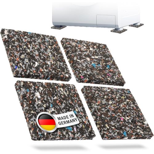 4 Pièces Tapis Anti-Vibration Pour Lave-Linge, Sèche-Linge, Enceintes - Amortisseurs Silencieux, Fabriqué En Allemagne, 10Cm, Noir[MAC1021]