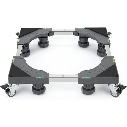 Support Machine À Laver 4 Roulettes Verrouillables Avec 8 Pieds Rembourrés, Charge 300Kg Socle Machine A Laver, Largeur Réglable De 40-62Cm, Hauteur De 11-12.5Cm Support Électromén[MAC0290]