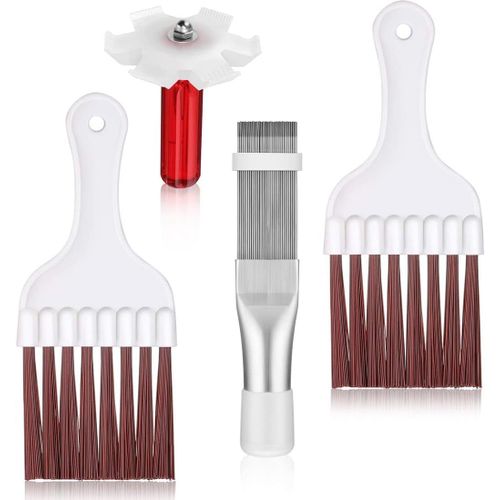 Kit De Nettoyage Pour Sèche-Linge, 4 Pièces, Brosse De Nettoyage, Ailettes, Séchoir Et Filtre, Peigne Radiateur, Outil De Réparation De Radiateur En Acier Inoxydable[MAC1293]