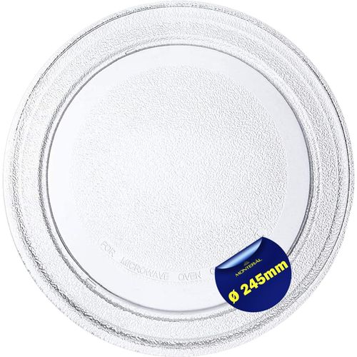 Plateau Micro Onde Universel Ø 24,5 Cm Est En Verre Résistant Convient Pour Lg Assiette Micro Onde De 245 Mm[Mac0089]