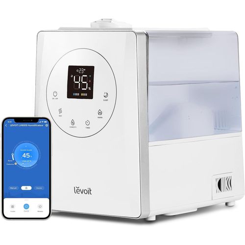 Humidificateur D'Air 6L Haut Remplissage, Intelligent Wifi Froid Et Chaud Pour Bébé, 26Db Silencieux, Surveille La Humidité, Minuterie, Jusqu'À 50H, Lv600S, Luh-A602S-Weu[MAC0879]