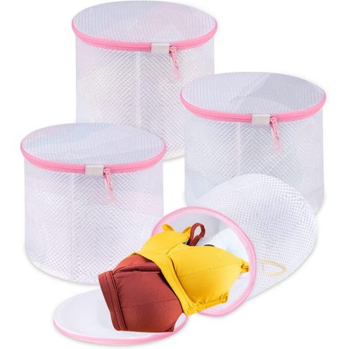 Filet De Soutien-Gorge Pour Machine À Laver Grand Pour Chaussettes, Sous-Vêtements Et Lingerie, Lot De 4 Filets À Linge Rose[MAC0322]