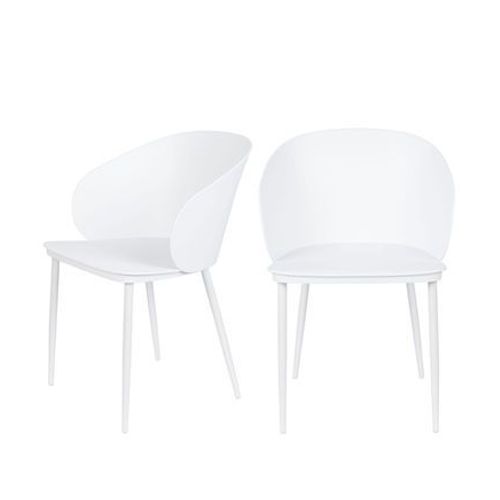 Drawer - Gigi - Lot De 2 Chaises En Résine Et Métal - Blanc