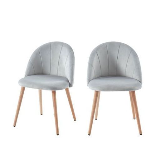 Drawer - Roandola - Lot De 2 Chaises En Velours  - Gris