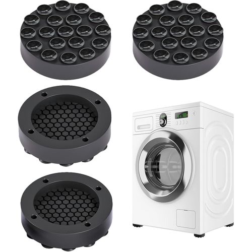 Tapis Anti Vibration Machine A Laver 4 Pièces Tapis Machine À Laver Anti Vibration, Anti Vibration Machine À Laver Pour Machines À Laver Et Sèche-Linge (Noir, Diamètre Intérieur : [MAC1553]