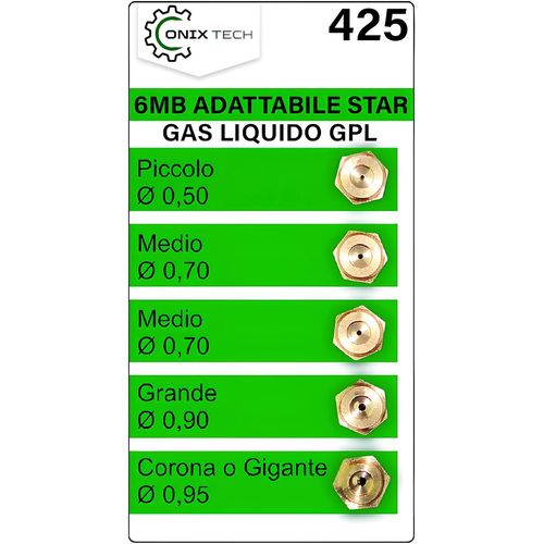 Lot De 5 Pièces Injecteur Buses À Gaz 6Mb Gpl Pour Plaque De Cuisson Gaz Et Four À Gaz Pour Star[MAC2186]
