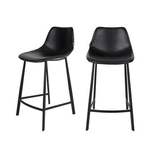 Dutchbone - Franky - Lot De 2 Tabourets De Bar Vintage 65cm  - Noir