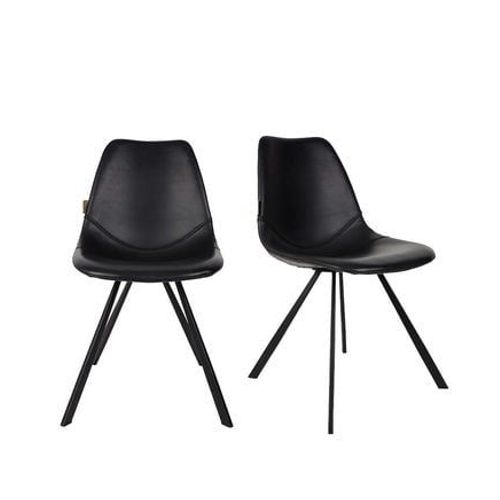 Dutchbone - Franky - Lot De 2 Chaises Vintage  - Noir