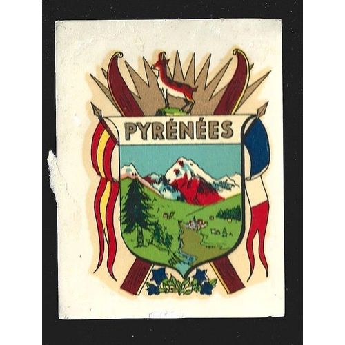 Décalcomanie Ancien Ville Écusson Pyrénees