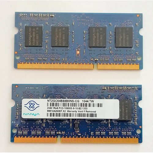 Deux barrettes mémoire DDR3 2GB