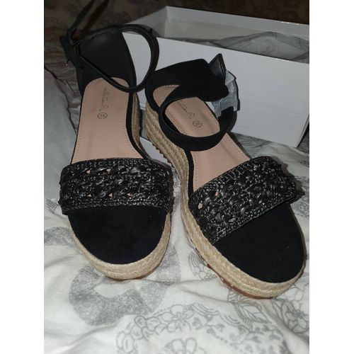 Sandales À Plateforme Noires Taille 38 Collection Irl Neuves Avec Boîte