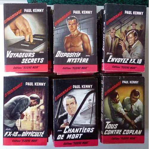 Lot De 42 Romans D'Espionnage Par Paul Kenny - Série Francis Coplan Fx 18 - Fleuve Noir Espionnage 1956-1965 - Couvertures Illustrées Par Michel Gourdon Avec Bandeau Rouge