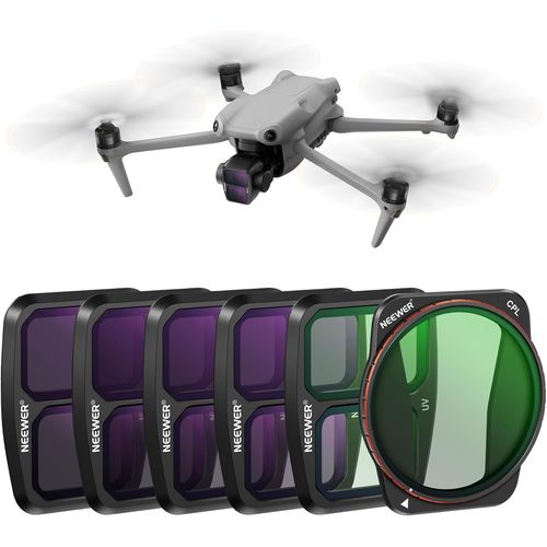 Neewer Lot De 6 Filtres Uv Nd Cpl Compatibles Avec Dji Air 3, Nd8 Nd16 Nd32 Nd64 Uv Cpl Polariseur À Densité Neutre Verre Optique Hd Multicouche/Fixation Sécurisée/Cadre Léger-Neewer