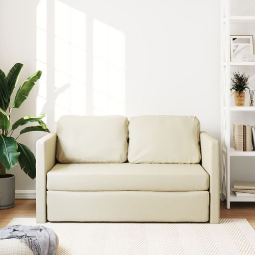 Vidaxl Canapé-Lit 2 En 1 Crème 112x174x55 Cm Similicuir