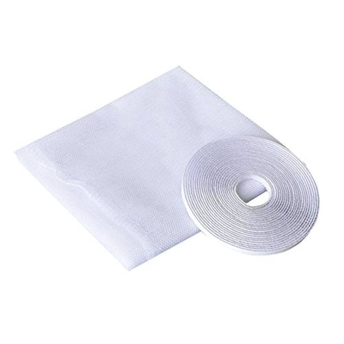 Moustiquaire Fenêtre En Polyester Blanc Découpable Diy 130 X150 Cm Avec Bande Auto Agrippante Anti Insectes Pour Maison Appartement