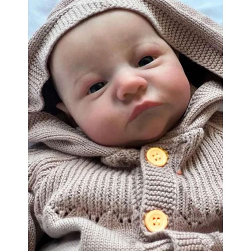 Poupée Reborn Garçon Yeux Ouvert Réaliste Nouveau-né Baby Doll 45cm
