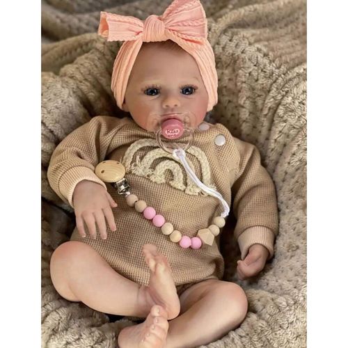 Poupée Bébé Reborn Fille Nouveau-né Baby Doll Poupée Yeux Bleus Réaliste 45cm