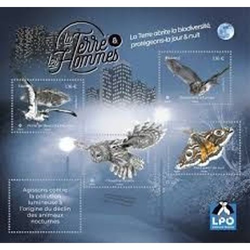 La Terre Et Les Hommes (4) : Biodiversité : Animaux De Nuit Feuillet 5715 Année 2023 N° 5715 5716 5717 5718 Yvert Et Tellier Luxe