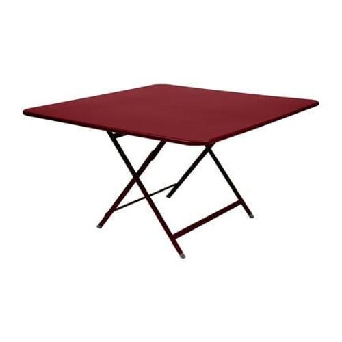 Fermob - Table Pliante CaractãRe - 43 Chili - Carrã©, 128 X 128 Cm  - Rouge