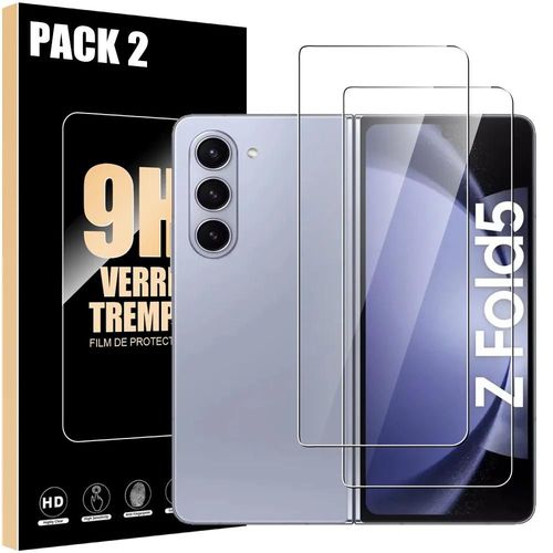 Pack-2 Verre Trempé pour Samsung Galaxy Z Fold 4/5, Protection d'écran Transparent 9H Antichoc Anti-Rayures - EFConnection