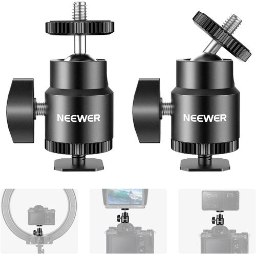 NEEWER Support 1/4" Mini Adaptateur de Fixation de Griffe sphérique à tête sphérique pour appareils Photo, caméscopes, téléphone Intelligent, Lampe vidéo, Microphone, Lampe annulaire - ST17