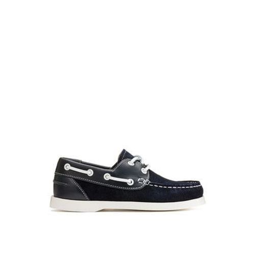 Chaussures La Redoute Collections Bateau Lacets Croã»te De Cuir Bleu