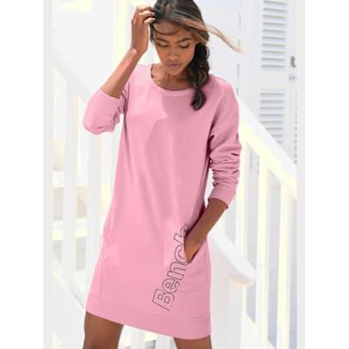 Robe En Matière Sweat Robe D'intérieur Sportive Avec Grand Imprimé Logo - - Rose-Noir