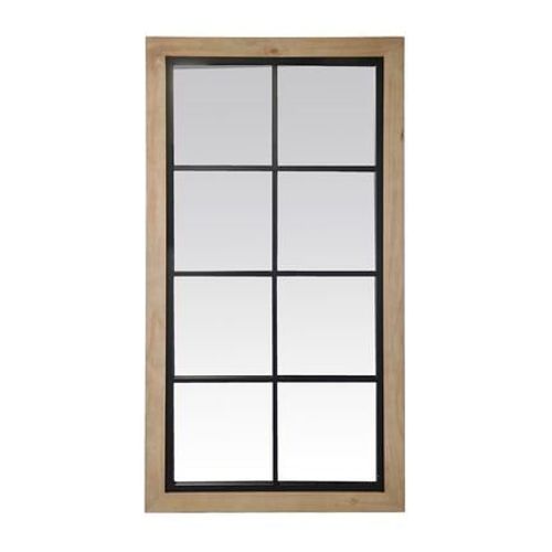 Emde - Miroir industriel en bois et mÃ©tal 65x123cm  - Noir
