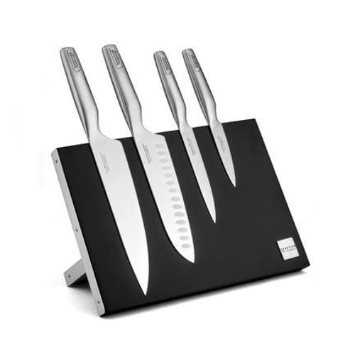 Sabatier Trompette - Asean - Bloc Magnã©Tique 4 Couteaux De Cuisine  - Gris