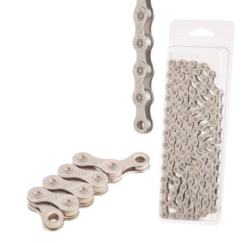 Bicycle Chain 116 Links 1/2 X 11/128 Inch Stainless Steel Bicycle Chain For Mountain Bike Road Electric Bike (10 Times)