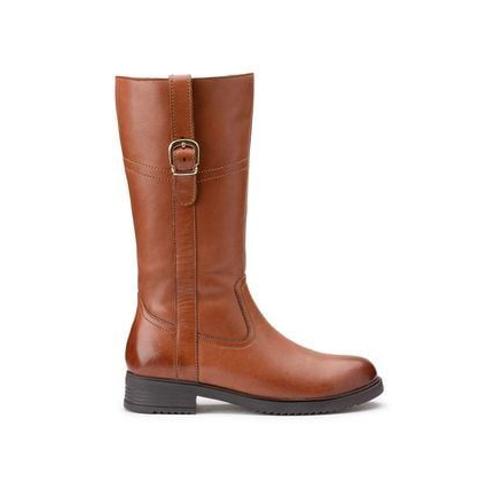 La Redoute Collections Bottes En Cuir Zippã©es Esprit Cavaliã¿re Beige