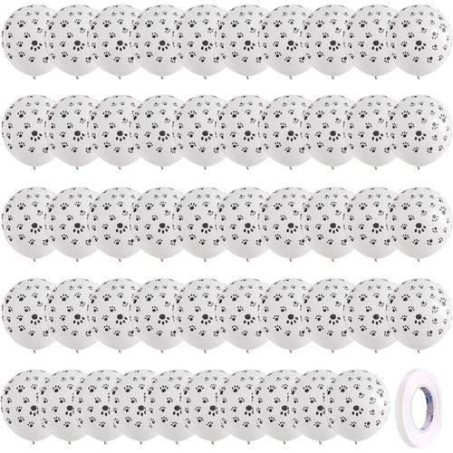 Cmjaagur-0 Pièces Paws Dog-Balloons Imprintion, 1 Morceau De Bande Blanche, Ensemble De Ballons De Latex, Sujet De Chien Doux - Décoration De La Terre, Décoration De L'événement De Fête[M1725]