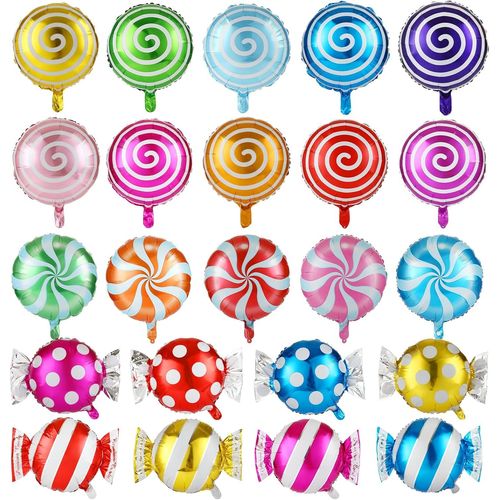 CMJAAGUR-Lot De 23 Ballons Bonbons Anniversaire Enfants Sucette Géante Gonfle Kit Ballons Hélium Décorations Baptême Mariage Fête[M2188]