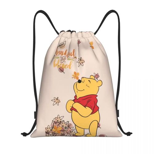Sacs à cordon personnalises Winnie l'ourson Manga pour femmes et hommes, sac à dos de rangement léger pour le sport et la salle de sport