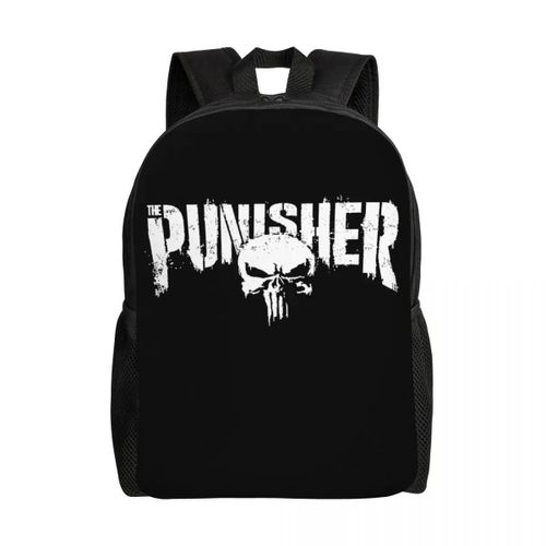 Sac à dos de super-héros personnalise pour hommes et femmes, cartable basique pour l'université, sac à dos avec symbole de tête de mort Punisher